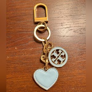 Tory Burch Logo and Heart Bag Charm or Keychain